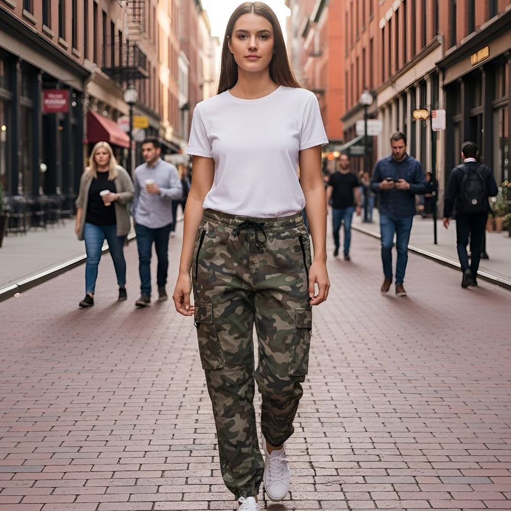 WXYZ‎ David Multipocket Camo Pants Women's XL Men's Large Cargo Utility Green